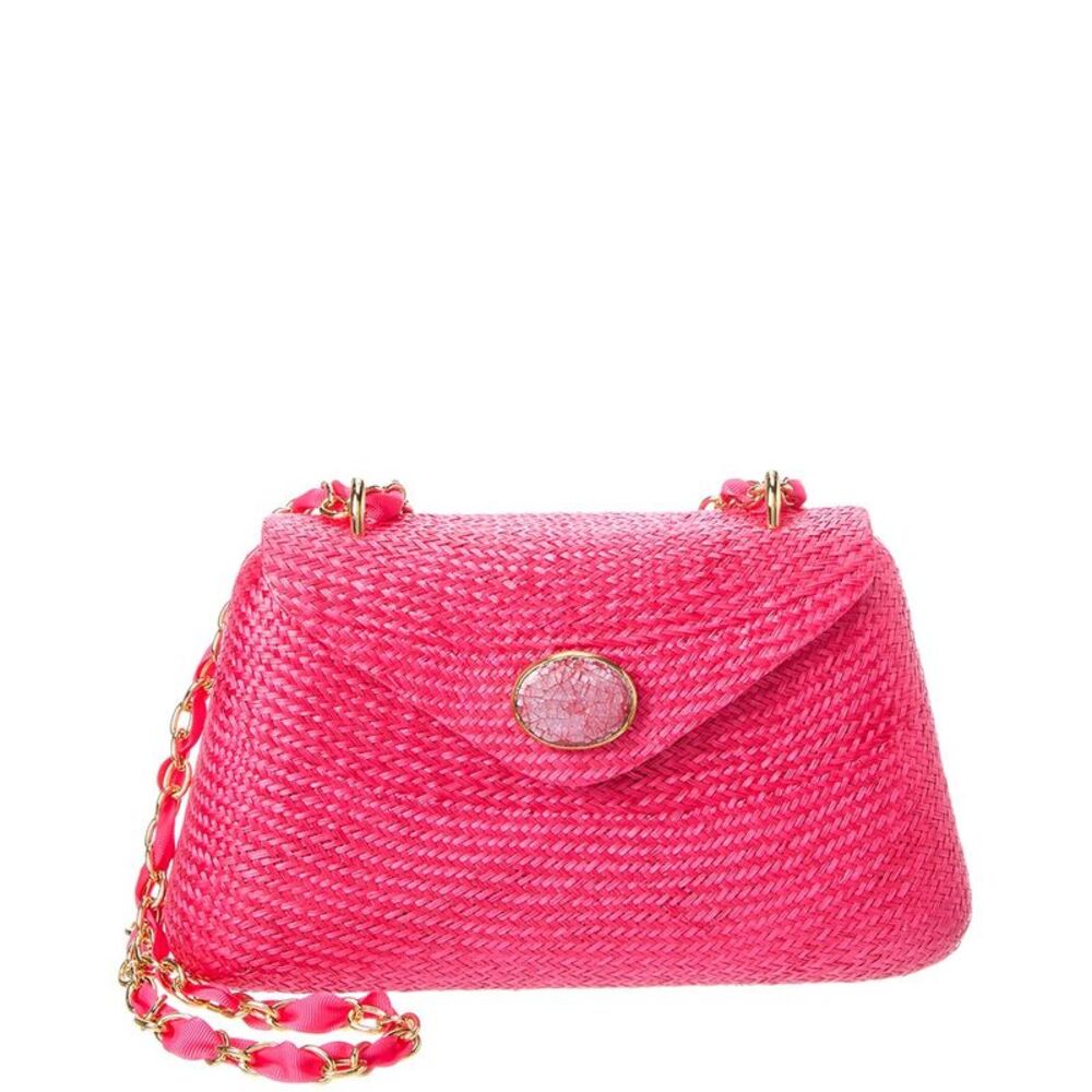 Rafé Rocio Straw Shoulder Bag, Pink